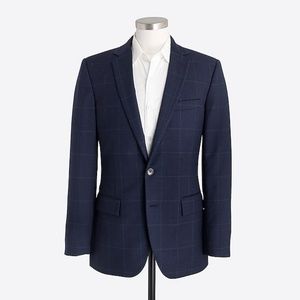 J Crew Suit - Navy Windowpane Wool (New With Tags)